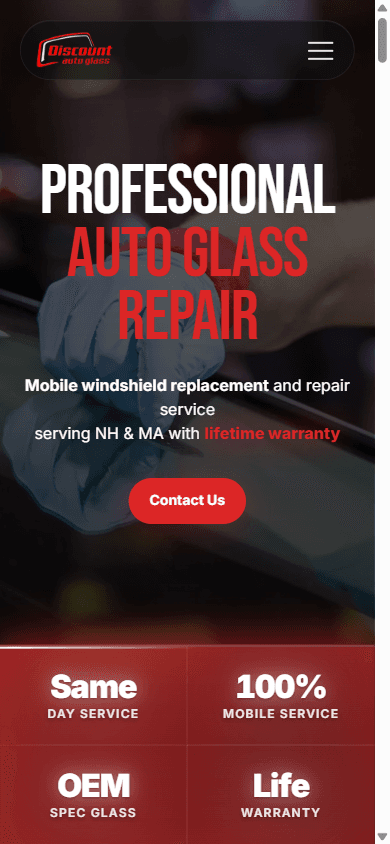 Discount Auto Glass NH shown on a phone